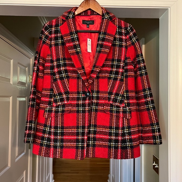 NWT Talbots Snowstorm Holiday Tartan Plaid Wool Jacket Blazer Size 4P 4 Petite - Picture 1 of 6